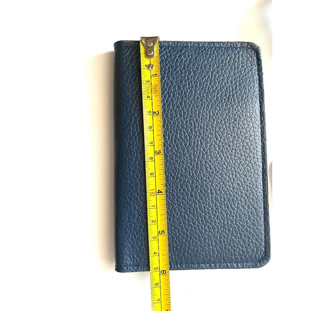 Lucchese Leather Passport Holder + Luggage Tag Set Navy Blue NWT - Picture 10 of 13